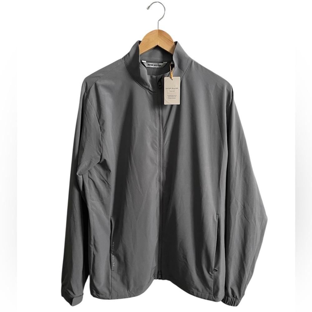 PETER MILLAR Crown Sport Dunes Lightweight Jacket Full Zip OSGRY Grey M $225